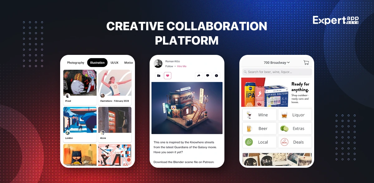 Creative Collaboration Platform App Concept
