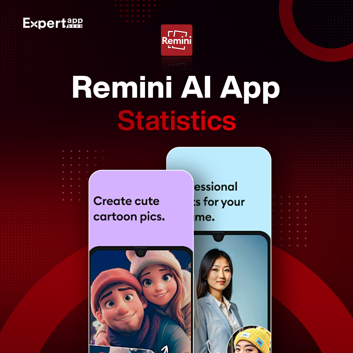 remini ai app statistics