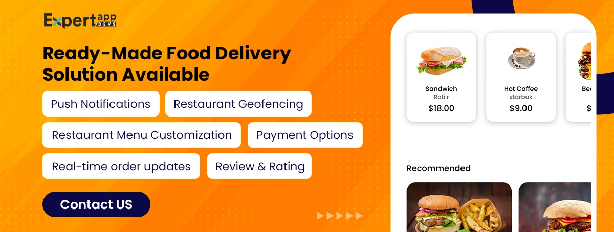 get a free qoute on ready made food delivery app development solution