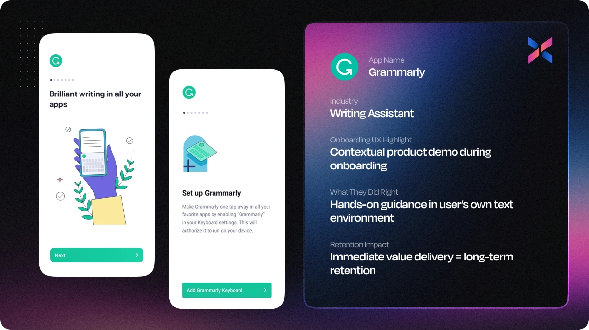 Grammarly App Onboarding UX Example