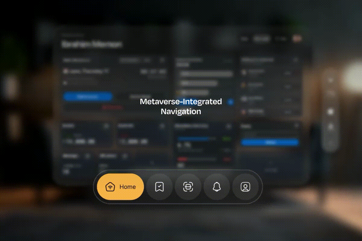 metaverse integrated navigation bar for mobile app