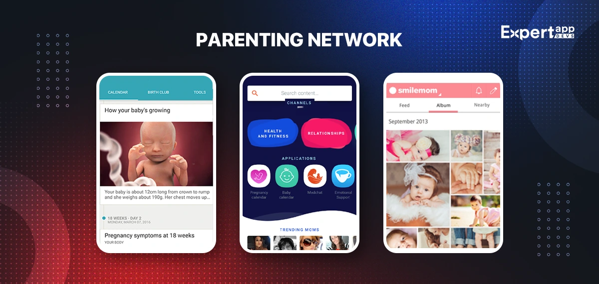 Parenting Network App Concept Parenting Network App Concept