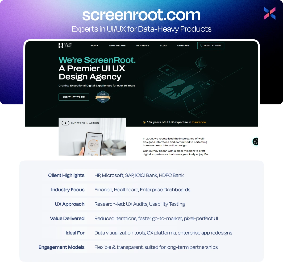 screenroot experts in ui ux for data heavy products