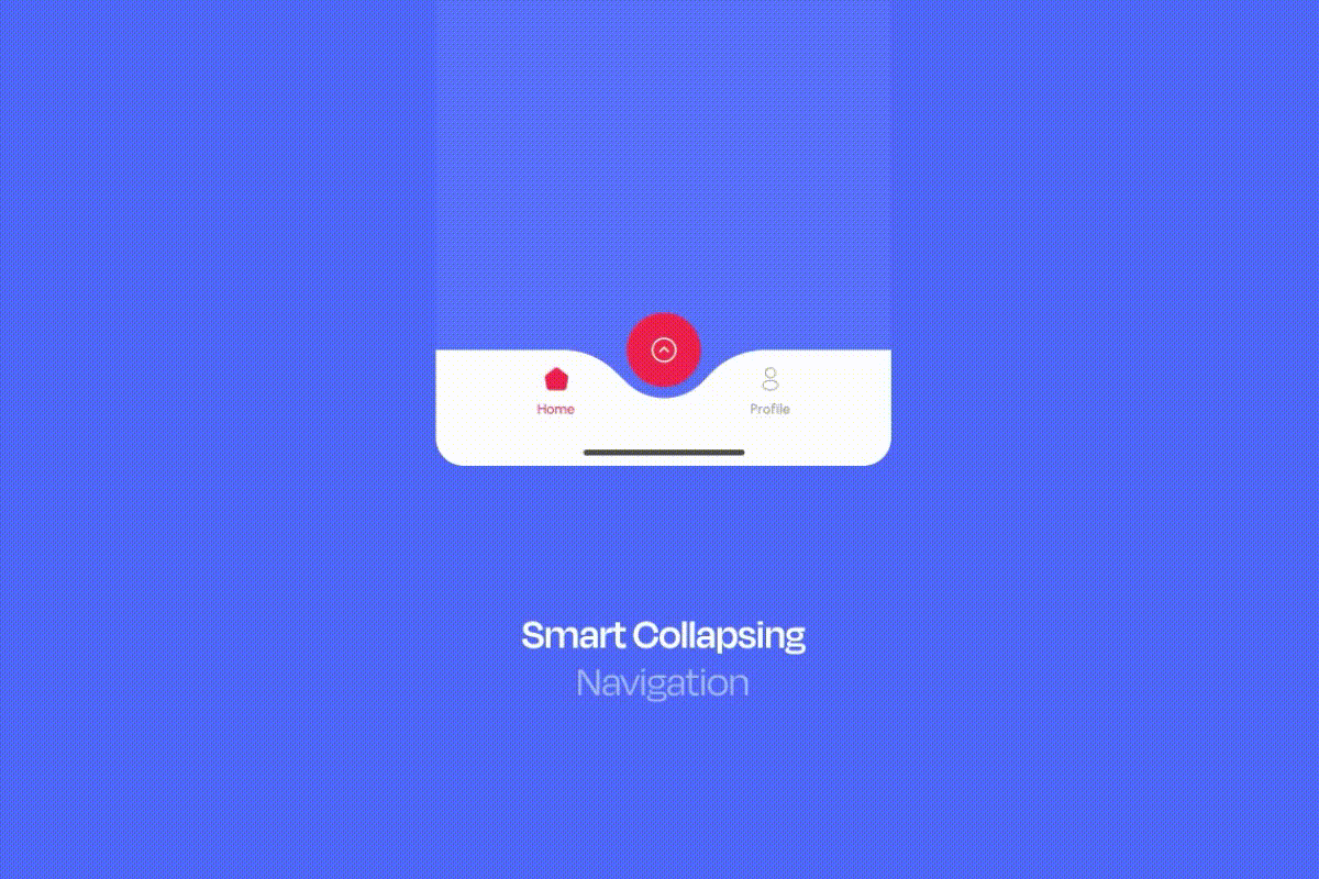 smart collapsing navigation bar for mobile app