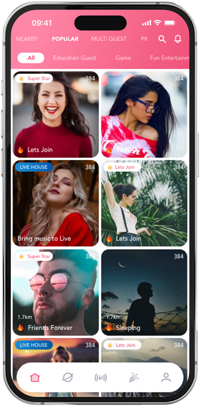Live Streaming and Video Chat App in Social Entertainment