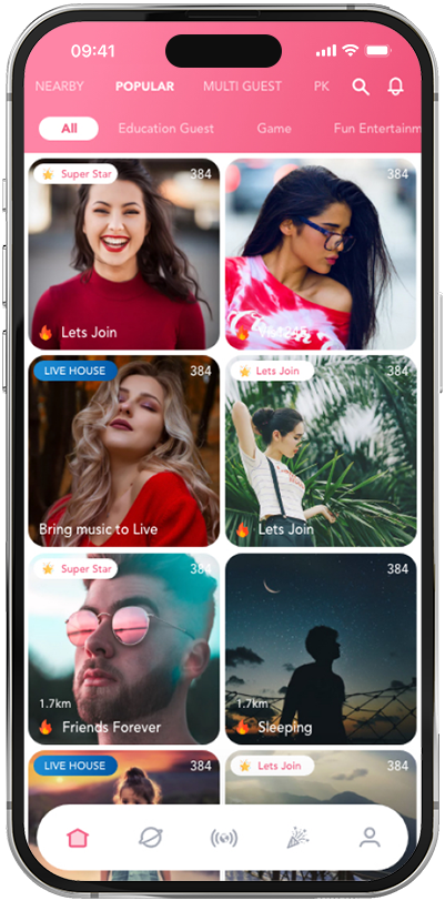 live streaming and video chat app in social entertainment