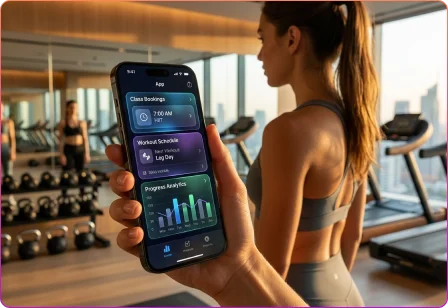 Gym and fitness studio app with class scheduling, membership management, and trainer booking
