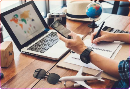 Online travel agency application for booking flights, hotels, tours, and complete travel packages
