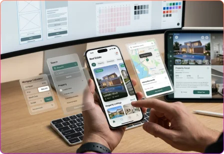 Modern UI and UX design for real estate mobile applications with intuitive property browsing