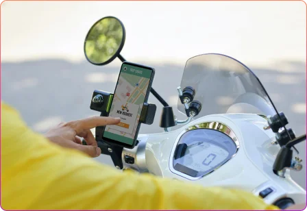 Custom branded electric scooter mobile application with personalized interface, rider management, and business-specific features