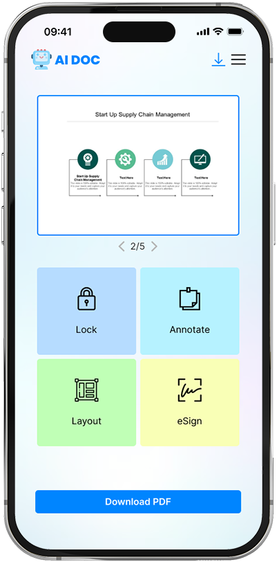 ai powered pdf development app