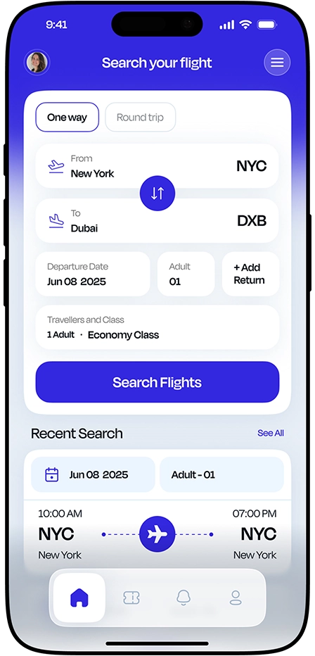 custom flight booking app development