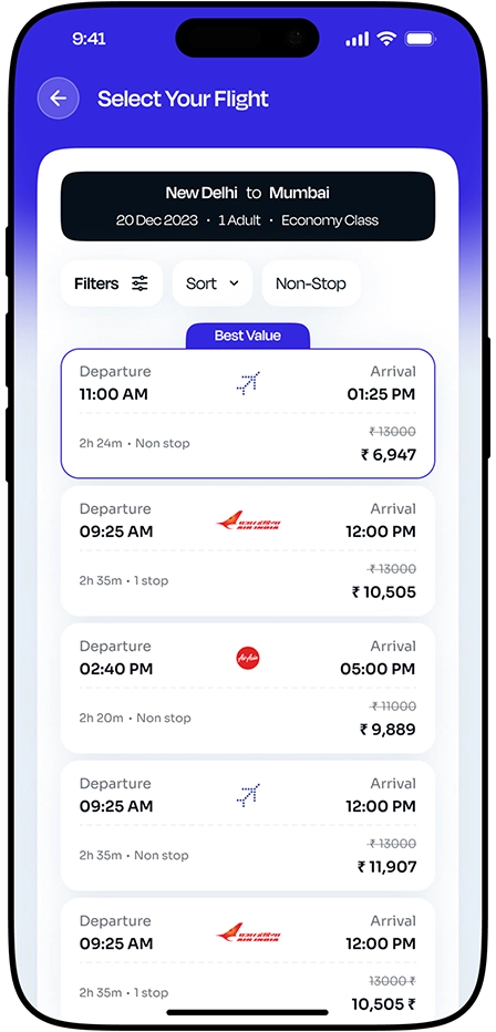 Custom Flight Booking App Development with AI
